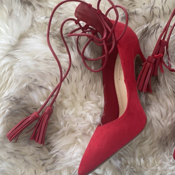 Red Slip on Pumps - Picture 11 of 12